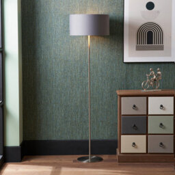 Pacific Lifestyle Brushed Silver And Steel Grey Floor Lamp