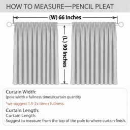 Imperial Rooms Blackout Curtain-Thermal Ready Made Pencil Pleat Curtain (2 Panel) For Living Room Curtain Black, (W)1.68Mx(L)2.28M - thumbnail 7