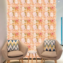 London Boutique Orange Artificial Flower Wall Panels, 12 Pack 38 X 38 Cm, 3D Silk Rose Backdrop, Wedding Party Photo Wall Decor - thumbnail 7