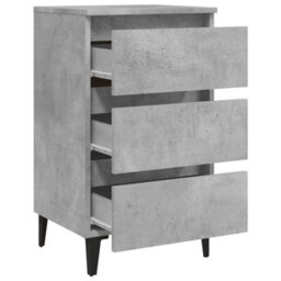 Walplus Bed Cabinet With Metal Legs Concrete Grey 40X35X69 Cm - thumbnail 6