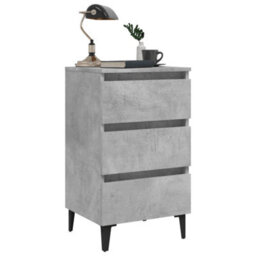 Walplus Bed Cabinet With Metal Legs Concrete Grey 40X35X69 Cm - thumbnail 4