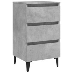 Walplus Bed Cabinet With Metal Legs Concrete Grey 40X35X69 Cm - thumbnail 2