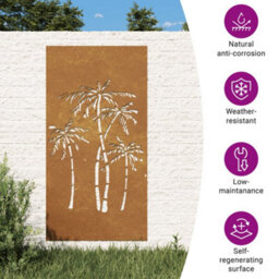 Vidaxl Garden Wall Decoration 105X55 Cm Corten Steel Palm Tree Design - thumbnail 7