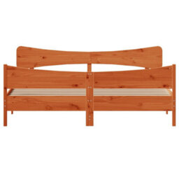 Berkfield Bed Frame Without Mattress Wax Brown 180X200 Cm Super King Solid Wood Pine - thumbnail 4