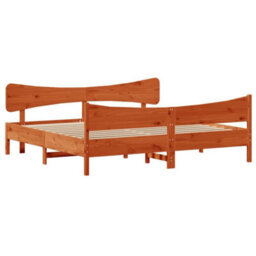 Berkfield Bed Frame Without Mattress Wax Brown 180X200 Cm Super King Solid Wood Pine - thumbnail 3