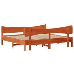 Berkfield Bed Frame Without Mattress Wax Brown 180X200 Cm Super King Solid Wood Pine - thumbnail 6