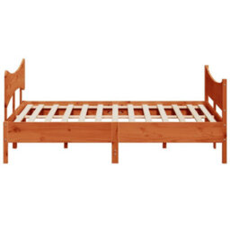 Berkfield Bed Frame Without Mattress Wax Brown 180X200 Cm Super King Solid Wood Pine - thumbnail 5