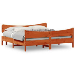 Berkfield Bed Frame Without Mattress Wax Brown 180X200 Cm Super King Solid Wood Pine - thumbnail 2