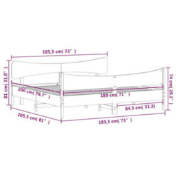 Berkfield Bed Frame Without Mattress Wax Brown 180X200 Cm Super King Solid Wood Pine - thumbnail 9