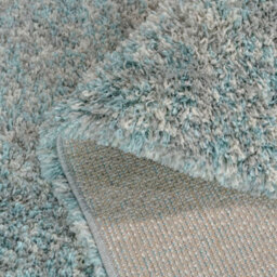 Loomed Super Soft Mottled Tonal Duck Egg & Grey Shaggy Area Rug 120X170Cm - thumbnail 4