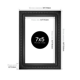 7X5 Black Ornate Picture Frame (12.7 X 17.8Cm) Poster, Photo, Artwork, Gallery Wall Or Print - thumbnail 2