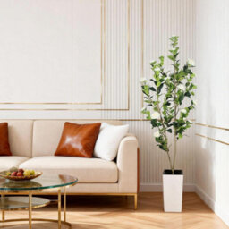 London Boutique 180 Cm Artificial Camellia Tree, Tall White Planter, Faux Flower Tree, Indoor Outdoor Decor, Entryway Living Room - thumbnail 5