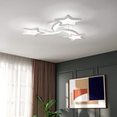 Living And Home 3 Head Childlike Shooting Stars Led Low Energy Flush Mount Ceiling Light Fixture Cool White - image 1