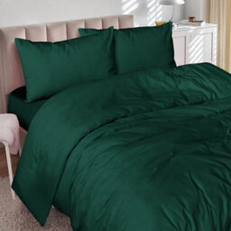 Ameha Plain 3-Piece Duvet Emerald Green Quilt Cover Breathable Microfiber Reversible King Set With Pillowcase 230 X 220 Cm - thumbnail 7