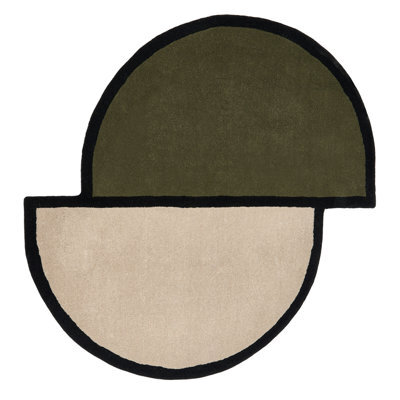 Beliani Rug Sakaro Dark Green 160 Cm Wool - image 1