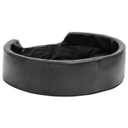 Vidaxl Dog Bed Black 69X59X19 Cm Plush And Faux Leather - thumbnail 5