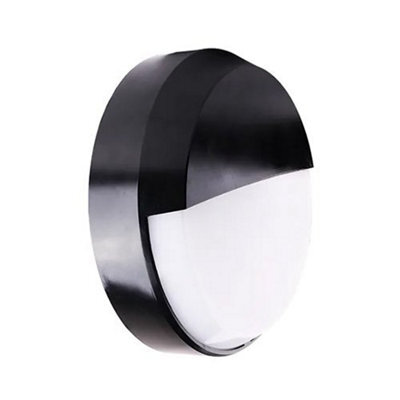 Fern Howard Drake Flush Fitted Led Ip65 Microwave Sensor Black Bulkhead 1300Lm Warm White Light With Light Shield - image 1