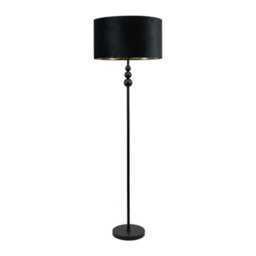 Valuelights Marissa Black Stacked Ball Floor Lamp With Black Velvet With Gold Inner Lamp Shade - thumbnail 2