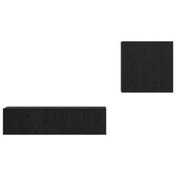 Berkfield Tv Cabinet Set 4 Pcs Black Oak 120 X 30 X 30 Cm Engineered Wood - thumbnail 7