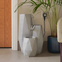Festive Lights Solar & Plug-In White Serenity Cascading Fountain Led Water Feature - thumbnail 2
