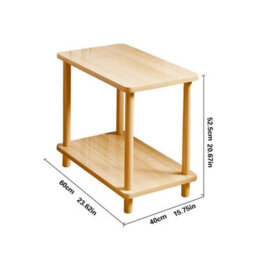 Small 2 Tier Oak Finish Side Table With Shelf Office Bedroom Coffee End Table Yellow - thumbnail 2