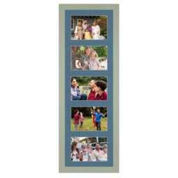 AK Frames 26X8 Green Modern Multi Photo Frame With Pompadour Mount - Holds 5 Apertures (5X) 6X4 Photos - thumbnail 1