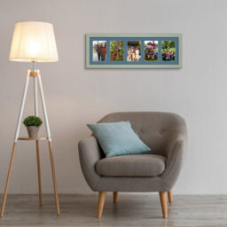AK Frames 26X8 Green Modern Multi Photo Frame With Pompadour Mount - Holds 5 Apertures (5X) 6X4 Photos - thumbnail 3