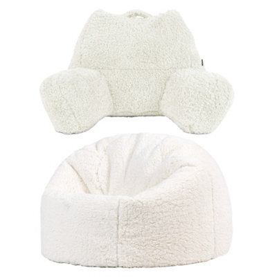 Icon Cuddle Cushion And Kids Kingston Teddy Berber Classic Bean Bag, Natural - image 1