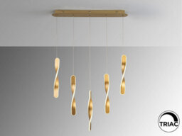 Luminosa Lighting Luminosa Twist Bar Pendant Ceiling 5 Light Gold Led 3000K - Uk Stock - thumbnail 5
