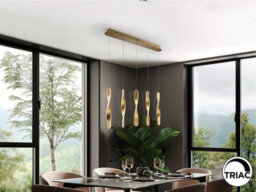 Luminosa Lighting Luminosa Twist Bar Pendant Ceiling 5 Light Gold Led 3000K - Uk Stock - thumbnail 2