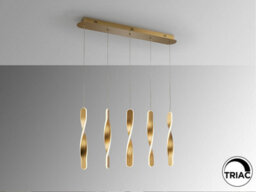Luminosa Lighting Luminosa Twist Bar Pendant Ceiling 5 Light Gold Led 3000K - Uk Stock - thumbnail 4