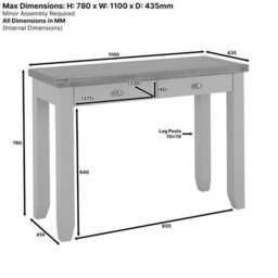 The Furniture Market Cheshire Dove Grey Dressing Table Desk With Two Drawers - thumbnail 7