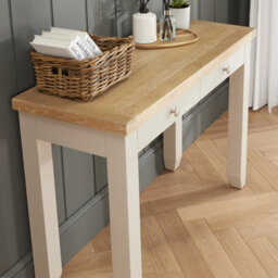The Furniture Market Cheshire Dove Grey Dressing Table Desk With Two Drawers - thumbnail 3