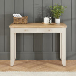 The Furniture Market Cheshire Dove Grey Dressing Table Desk With Two Drawers - thumbnail 2