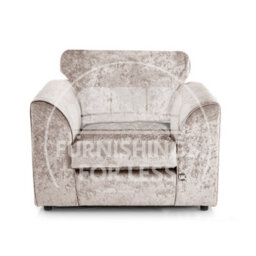 Furnishings For Less UK Crystal Crushed Velvet Fabric Fabric Single Seater Armchair Mink - thumbnail 1