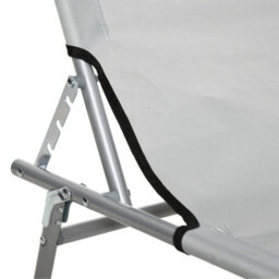 Outsunny Folding Chair Sun Lounger W/ Sunshade Garden Recliner Hammock Grey - thumbnail 9