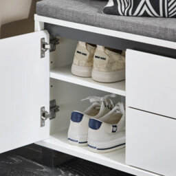 Sobuy Fsr176-W, Hallway Storage Bench Shoe Bench Shoe Cabinet With Seat Cushion,white,w110Xd35Xh42 - thumbnail 8