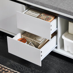 Sobuy Fsr176-W, Hallway Storage Bench Shoe Bench Shoe Cabinet With Seat Cushion,white,w110Xd35Xh42 - thumbnail 4