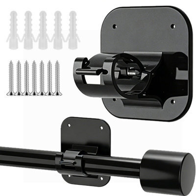 Amorly 2Pcs Self Adhesive Curtain Rod Holder, Peel And Stick Wall Hooks, No Drill Curtain Rod Brackets, Renter Friendly,bathroom, Dorm - image 1