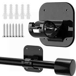 Amorly 2Pcs Self Adhesive Curtain Rod Holder, Peel And Stick Wall Hooks, No Drill Curtain Rod Brackets, Renter Friendly,bathroom, Dorm - thumbnail 1