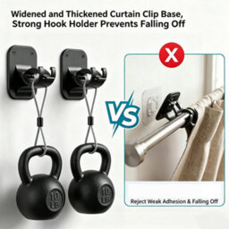 Amorly 2Pcs Self Adhesive Curtain Rod Holder, Peel And Stick Wall Hooks, No Drill Curtain Rod Brackets, Renter Friendly,bathroom, Dorm - thumbnail 3