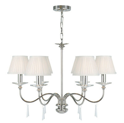 Elegant 6 Bulb Chandelier Ceiling Light In Polished Nickel Finish