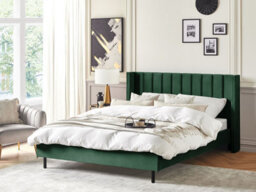 Beliani Bed Velvet Villette 180 X 200 Cm (Eu Super King) Dark Green - thumbnail 2