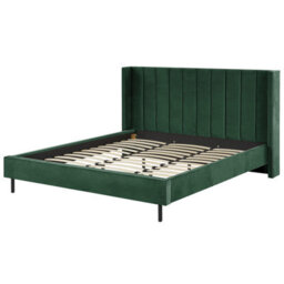 Beliani Bed Velvet Villette 180 X 200 Cm (Eu Super King) Dark Green - thumbnail 4