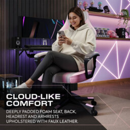 X Rocker Tempest Ergonomic Pc Office Gaming Chair - Grey / Pink - thumbnail 4