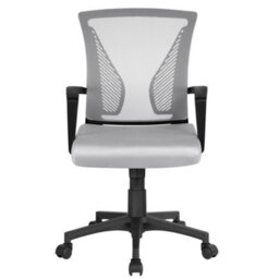 Yaheetech Ergonomic Mesh Office Chair With Mid-Back 360 Degree Rolling Casters Height Adjustable - Light Grey - thumbnail 2