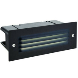 Ip44 Led Full Brick Light Textured Black & Louvre Slotted Grill 3.5W Cool White - thumbnail 1