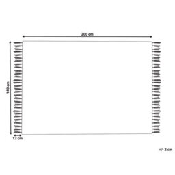 Beliani Blue Fabric Area Rug 140 X 200 Cm - Modern Stripe, Indoor/outdoor, Recycled Fibres - thumbnail 4