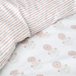 Pineapple Elephant Woodblock Floral So Soft Single Duvet Cover Set With Pillowcase Clay - thumbnail 5