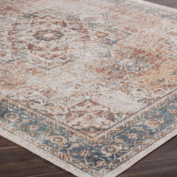 Livabliss Round Lillian-Washable Brown Blue Traditional Vintage Boho Living Dining Rug 200 X 200 Cm Easy Care, Non Shedding - thumbnail 6